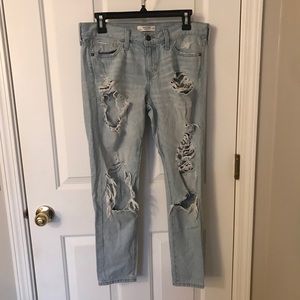 Abercrombie & Fitch Light Wash Distressed Jeans